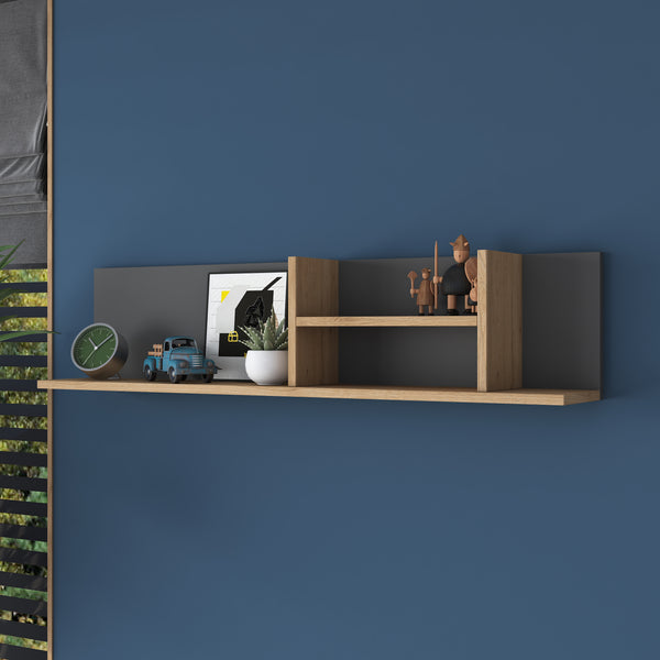 Spyder Craft AE103 Decorative Wall Shelf Anthracite - Basket Walnut