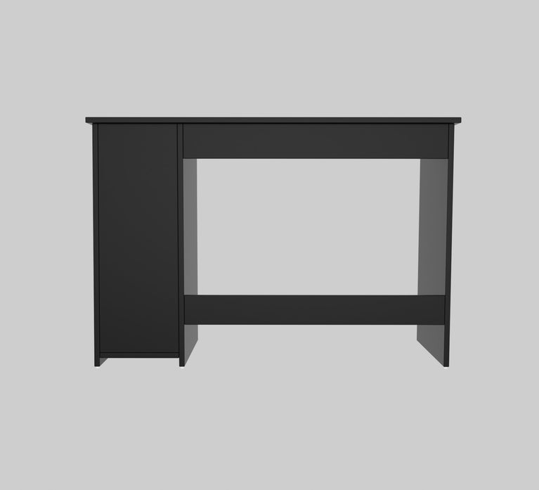 Spydercraft Orchid Study Table | Modern Study & Office Desk with Open Storage Shelves | Engineered Wood Writing Table for Home & Office | Black Finish