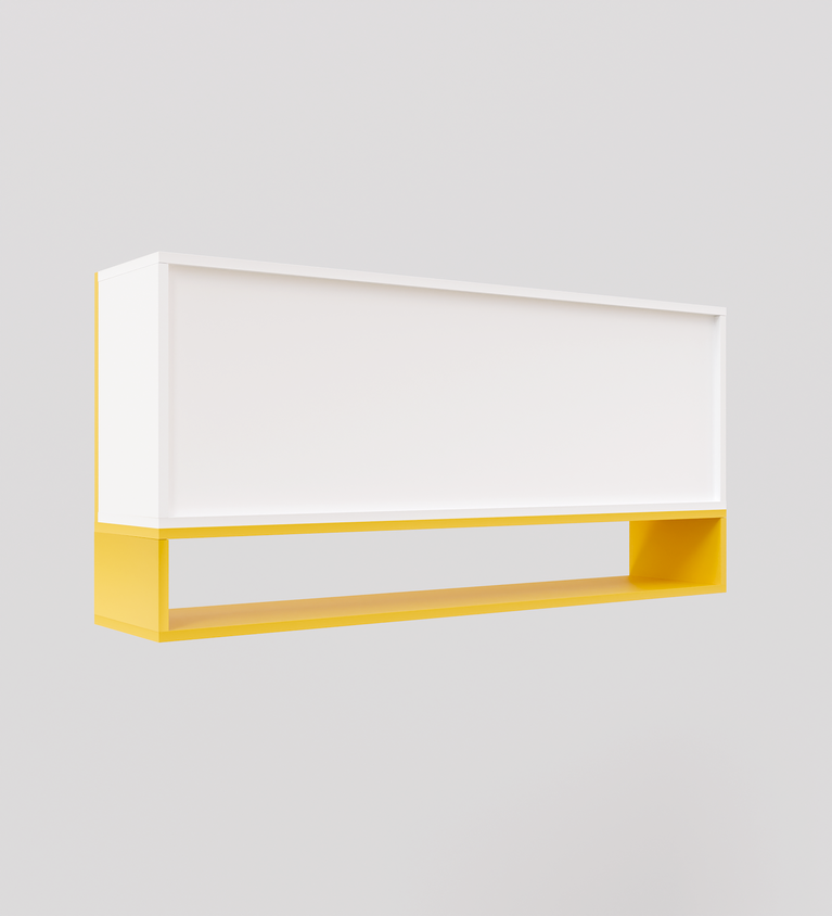 SPYDERCRAFT Matte Finish Merlin Kitchen Cabinet| Color: Yellow and White| Do-It-Yourself Product