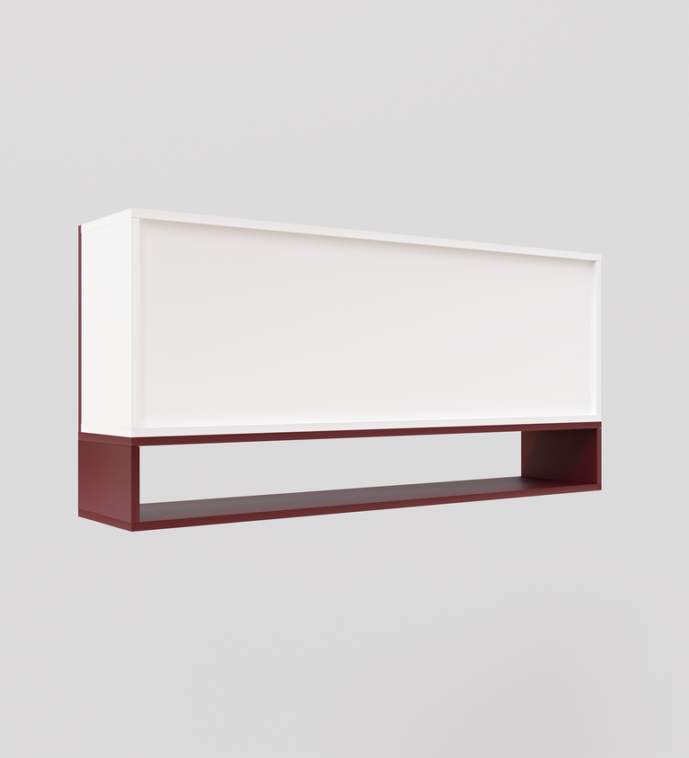 SPYDERCRAFT Matte Finish Merlin Kitchen Cabinet| Color: Burgundy and White| Do- It- Yourself Product