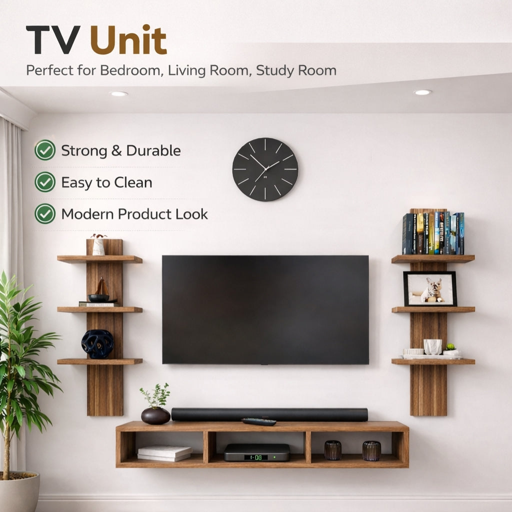 Spydercraft Matte FInish SP04 TV Unit| Color: Noce Lyon| Do- It- Yourself Product