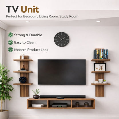 Spydercraft Matte FInish SP04 TV Unit| Color: Noce Lyon| Do- It- Yourself Product