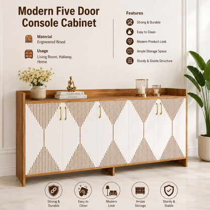 Spydercraft Matte Finish Meko Console Table| Modern Noce Lyon & White Console Table – Stylish Storage Cabinet for Living Room & Entryway| Do-It-Yourself Product