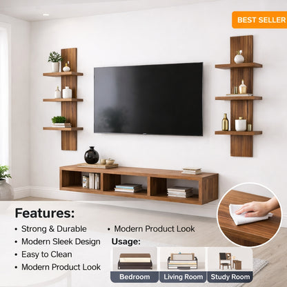 Spydercraft Matte FInish SP04 TV Unit| Color: Noce Lyon| Do- It- Yourself Product