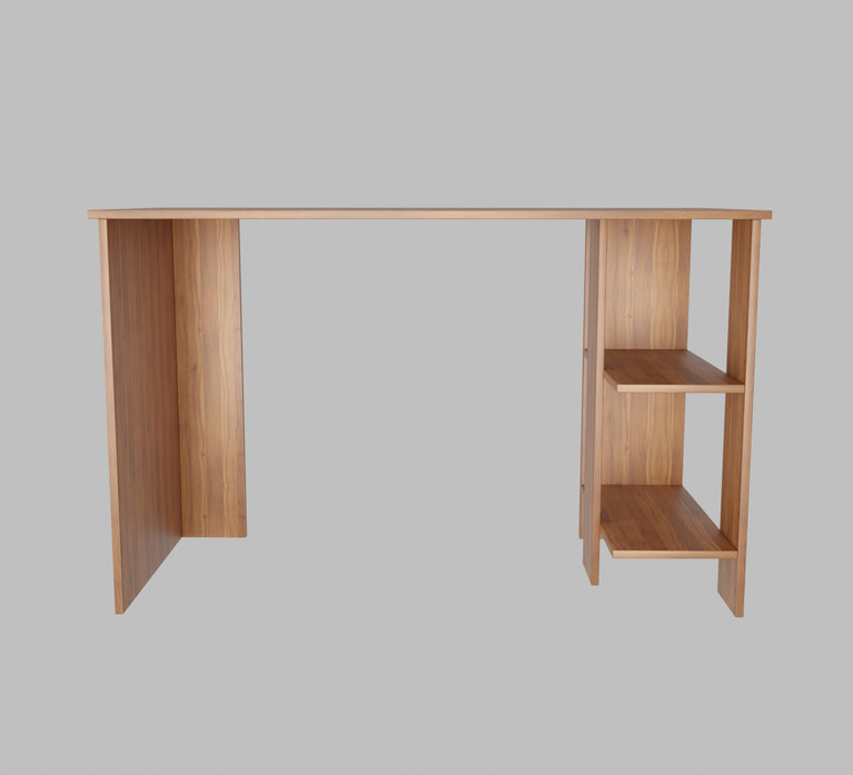 Spydercraft Modern Study Table with Storage Shelves in Noce Lyon Finish | Contemporary Computer Desk for Home & Office
