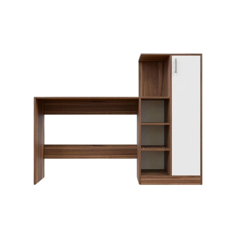 Spydercraft Noce Lyon & White Engineered Wood DYNA Study Table with Storage Cabinet – Modern Multipurpose Desk with Shelves