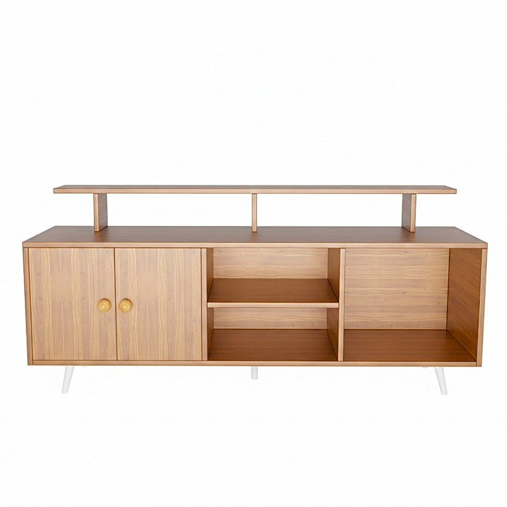 Spydercraft Modern Marbay TV Unit with Storage & Display Shelf – Space-Saving Entertainment Console in Noce Lyon Finish