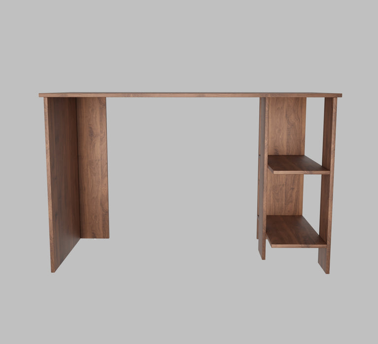 Spydercraft Modern Study Table with Storage Shelves in Columbian Walnut Finish | Stylish Computer Desk for Home & Office