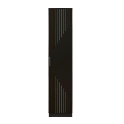 Spydercraft Single Door Fraser Wardrobe | Sleek Matte Finish | Space-Saving Storage Unit (180 cm Height)| Color: Black