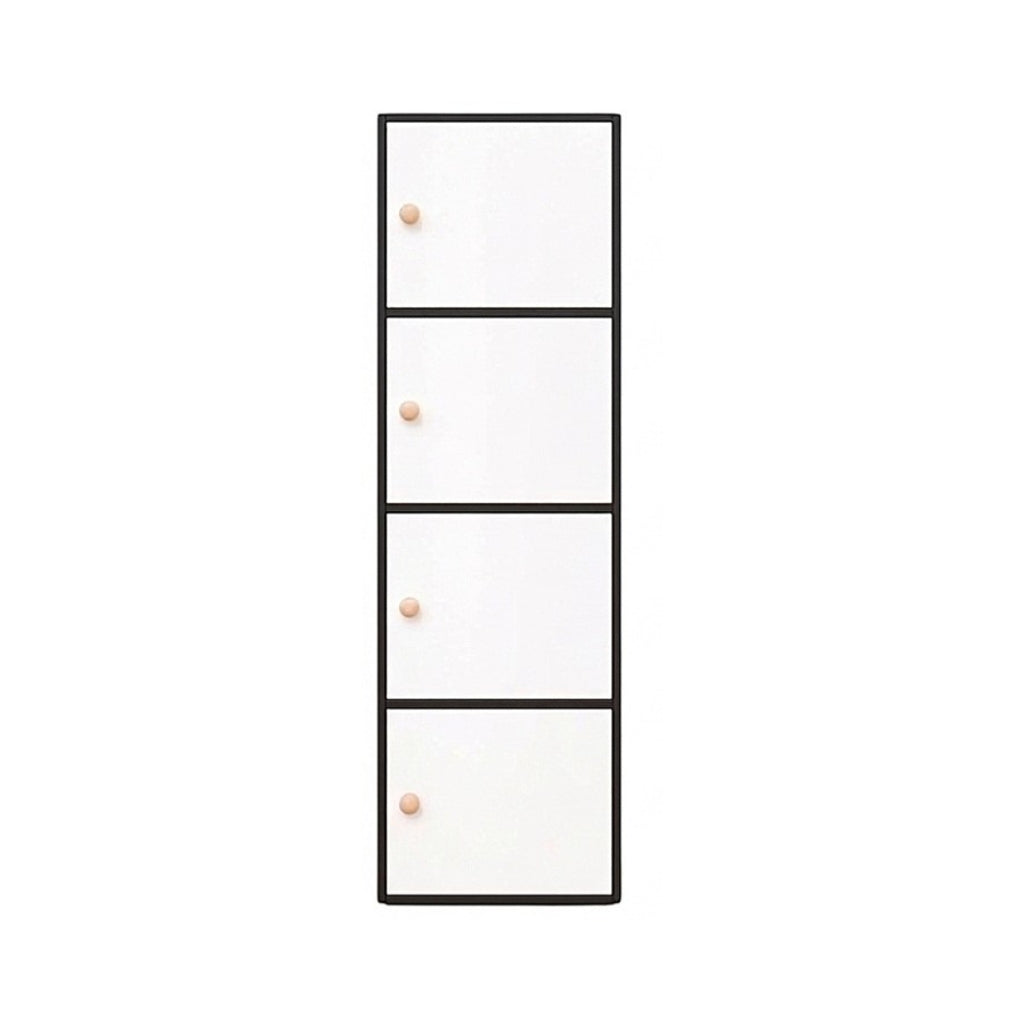 4-Tier Multipurpose Storage Cabinet – Space-Saving Vertical Organizer in Black & White (133.5 cm Height)
