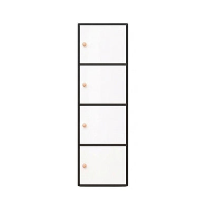 4-Tier Multipurpose Storage Cabinet – Space-Saving Vertical Organizer in Black & White (133.5 cm Height)