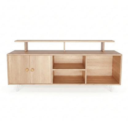 Spydercraft Modern Marbay TV Unit with Storage & Display Shelf – Space-Saving Entertainment Console in Canyon Oak Finish