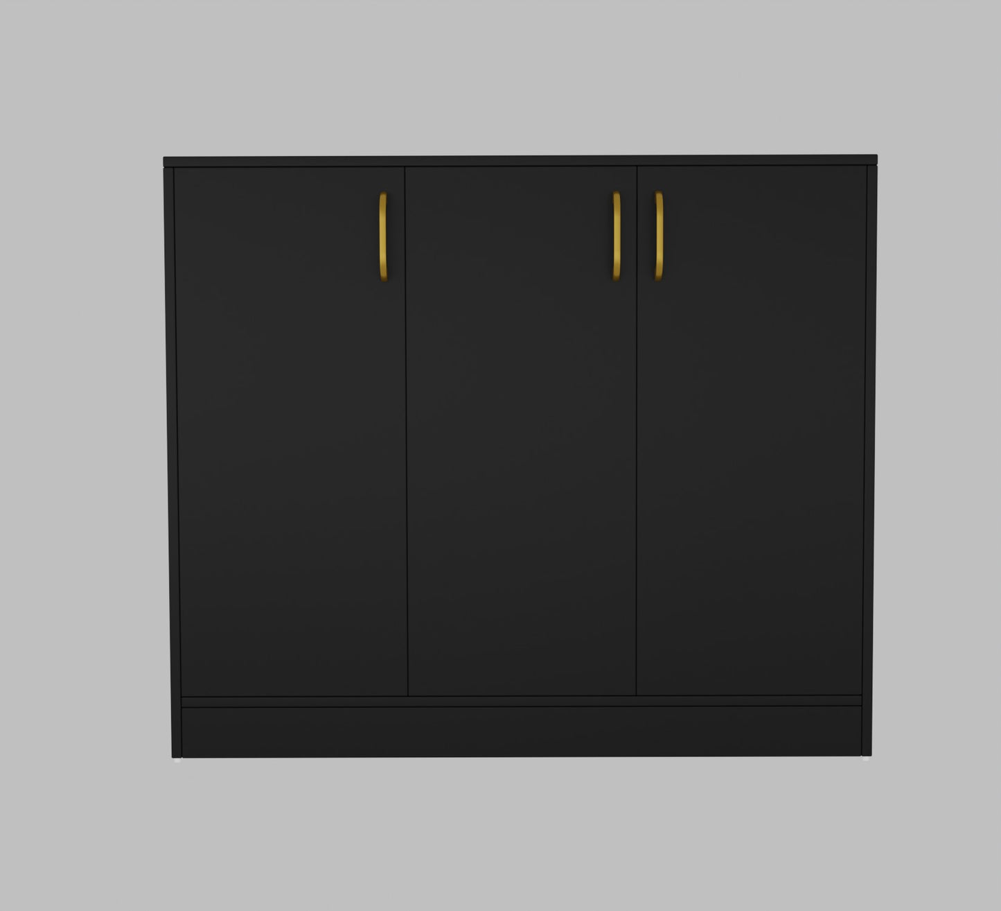 Spydercraft Accent Modern Storage Cabinet with Matte Finish and Premium Metal Handles| Color: Black | Multipurpose cabinet