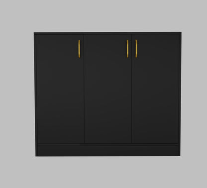 Spydercraft Accent Modern Storage Cabinet with Matte Finish and Premium Metal Handles| Color: Black | Multipurpose cabinet