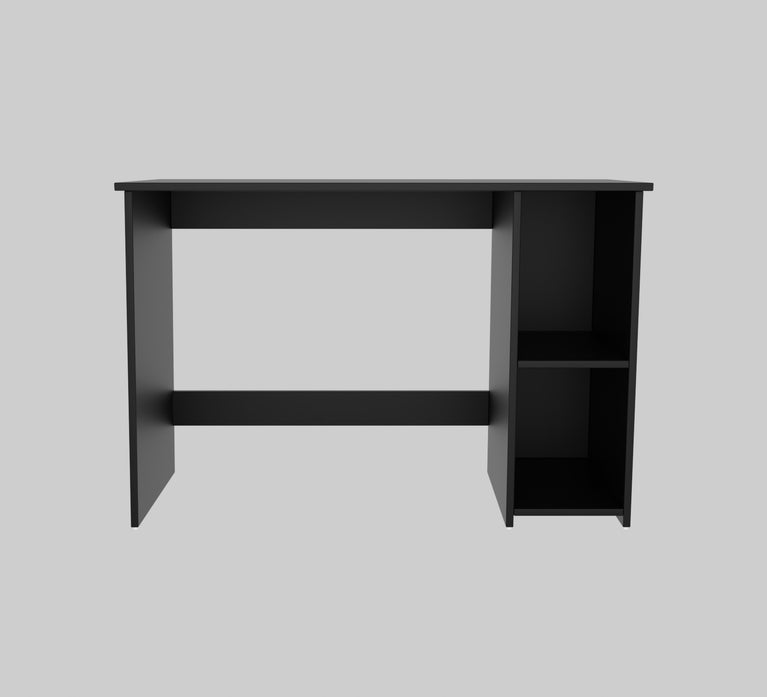 Spydercraft Orchid Study Table | Modern Study & Office Desk with Open Storage Shelves | Engineered Wood Writing Table for Home & Office | Black Finish