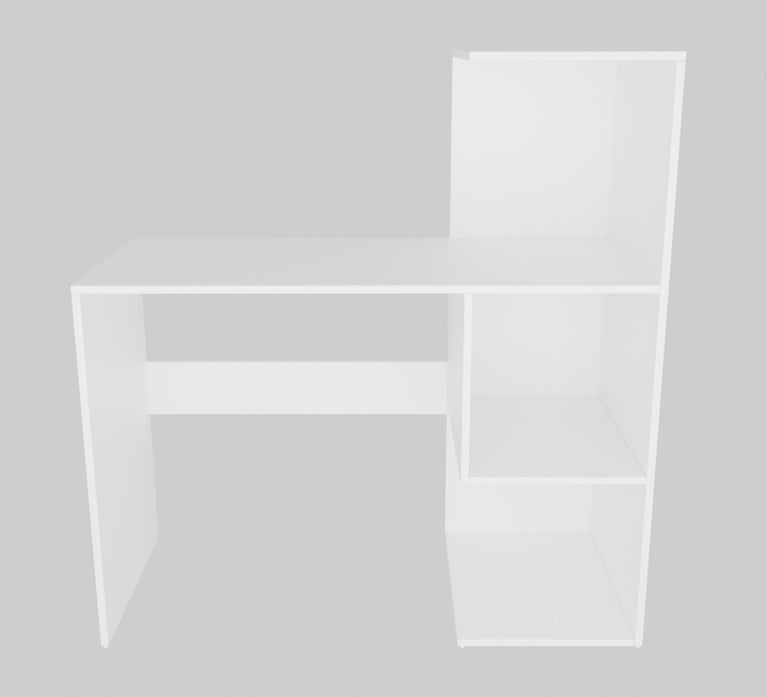 Spydercraft Tulip Study Table | Modern Study & Office Desk with Open Storage | Engineered Wood Writing Table | White Finish