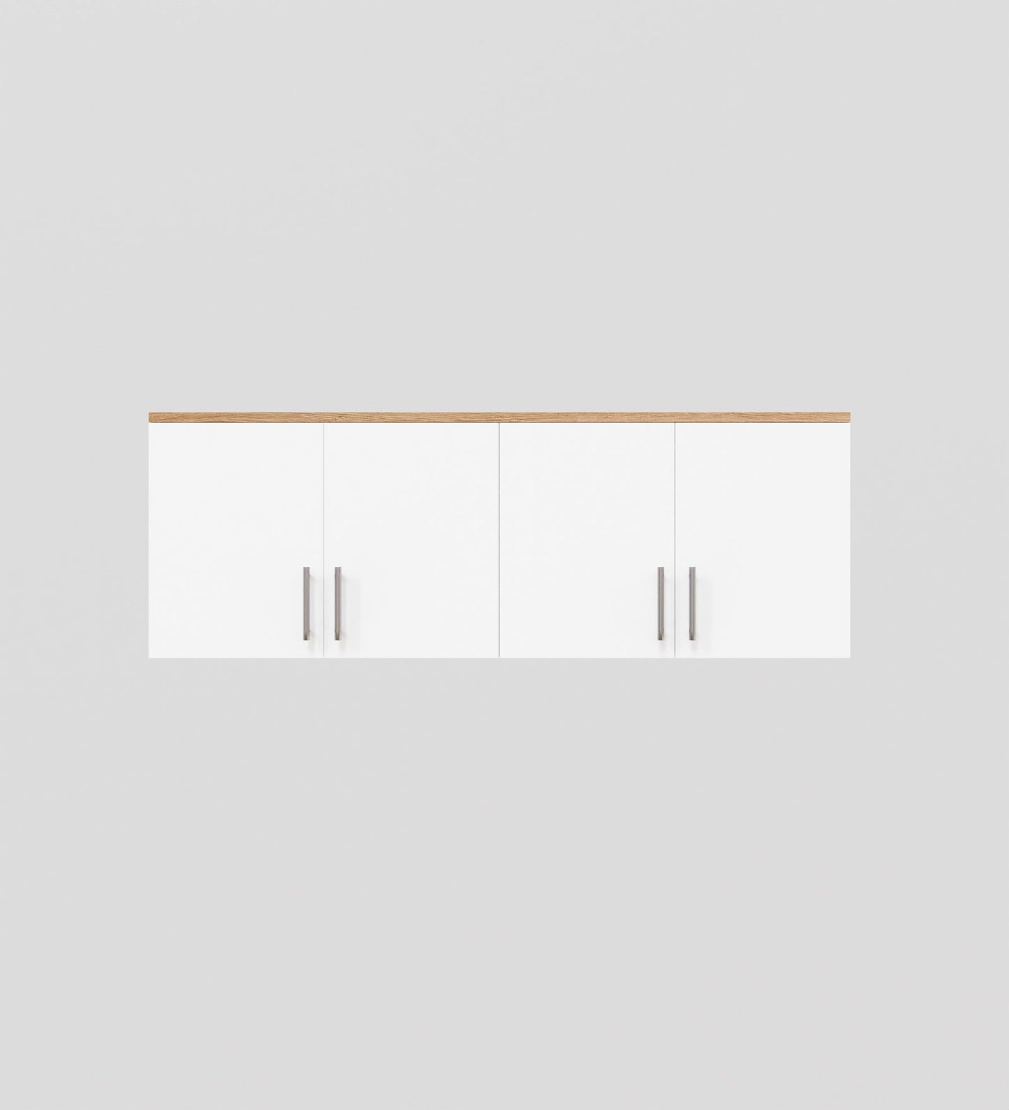Spydercraft Wall Mounted Kitchen Cabinet – 4 Door Storage Unit (120 x 41 x 36 cm) | Canyon Oak & White Finish
