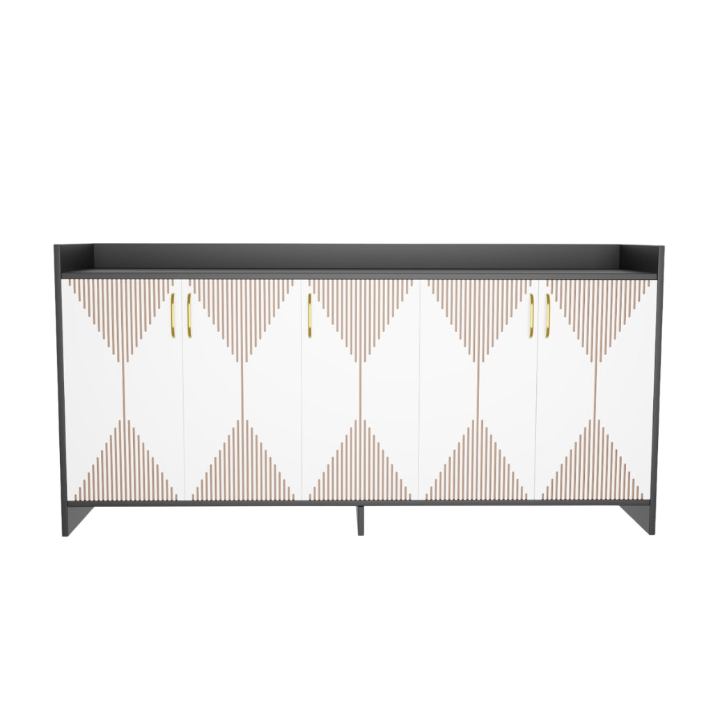 Spydercraft Matte Finish Meko Console Table| Modern Black & White Console Table – Stylish Storage Cabinet for Living Room & Entryway| Do-It-Yourself Product