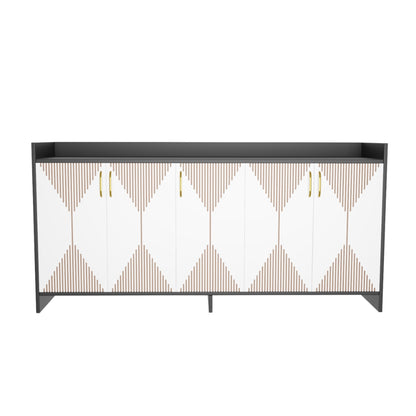 Spydercraft Matte Finish Meko Console Table| Modern Black & White Console Table – Stylish Storage Cabinet for Living Room & Entryway| Do-It-Yourself Product