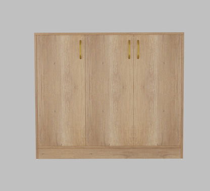 Spydercraft Accent Modern Storage Cabinet with Matte Finish and Premium Metal Handles| Color: Canyon Oak| Multipurpose Cabinet