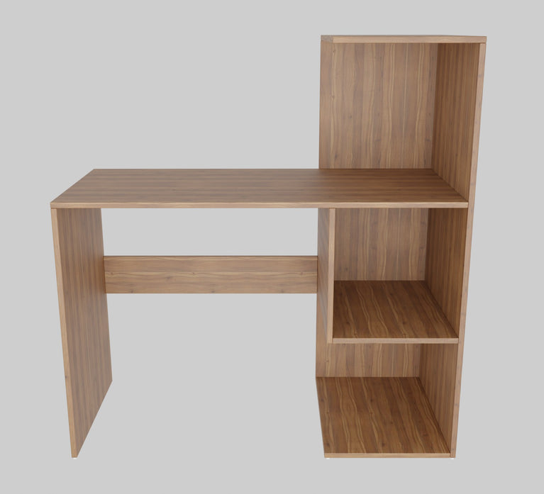 Spydercraft Tulip Study Table | Study & Office Desk with Storage Shelves | Engineered Wood Writing Table | Noce Lyon Finish