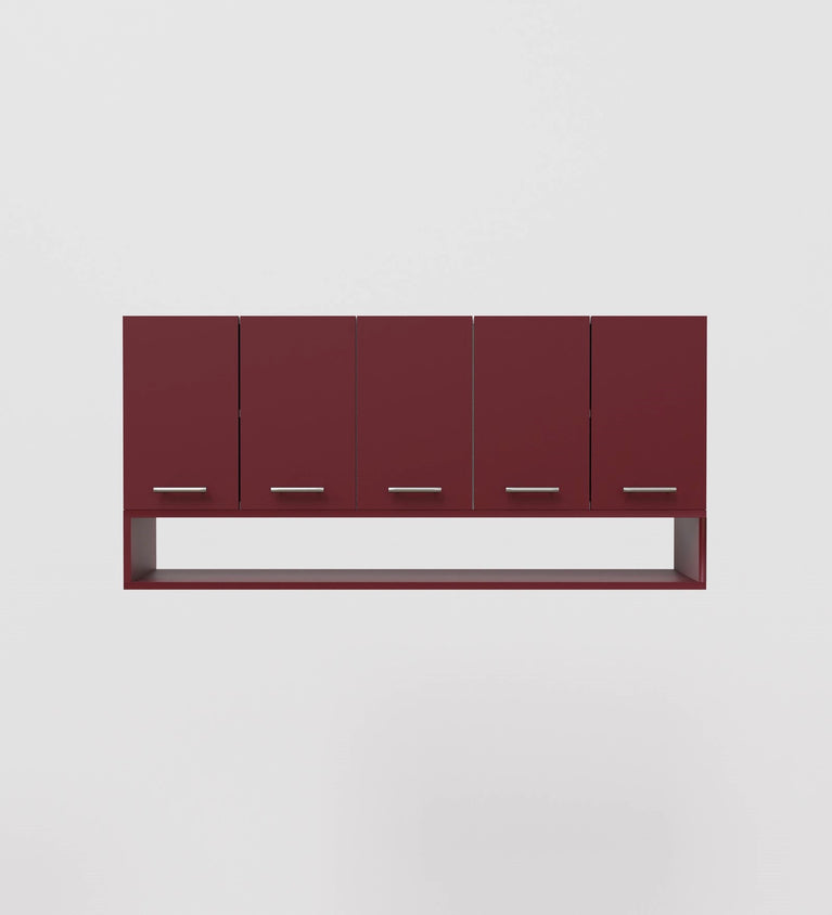 SPYDERCRAFT Matte Finish Merlin Kitchen Cabinet| Color: Burgundy and White| Do- It- Yourself Product