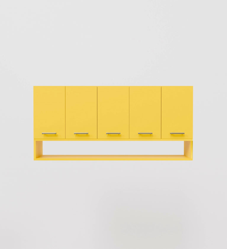 SPYDERCRAFT Matte Finish Merlin Kitchen Cabinet| Color: Yellow and White| Do-It-Yourself Product