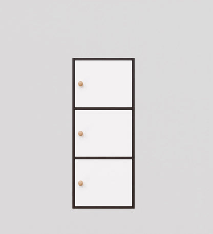 Spydercraft Matte Finish Dorio Multipurpose Storage Floor Mounted Cabinet| Modern 3-Door Storage Cabinet – Wenge Brown & White Wooden Organizer| Do-IT-Yourself Product