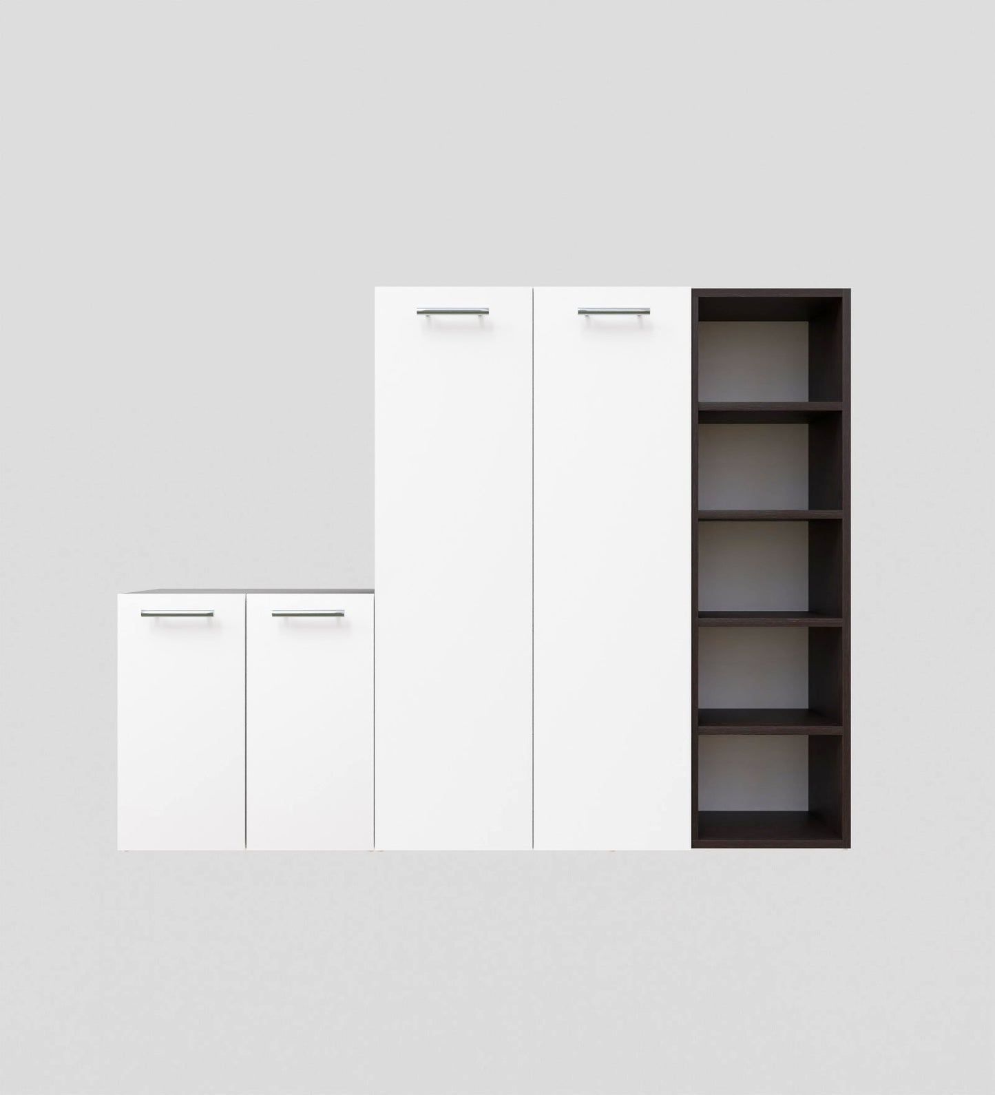 SpyderCraft Louis Shoe Rack – Elegant Shoe Storage Cabinet with Multi-Level Shelving for Modern Homes| Color: White and Wenge Brown|