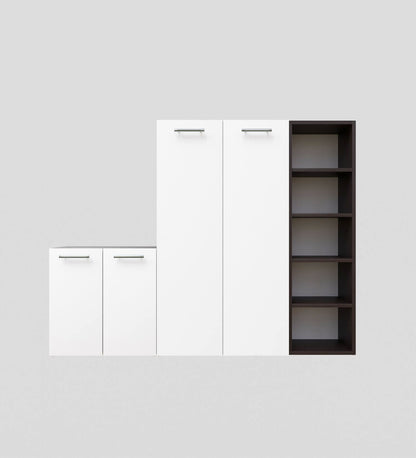 SpyderCraft Louis Shoe Rack – Elegant Shoe Storage Cabinet with Multi-Level Shelving for Modern Homes| Color: White and Wenge Brown|