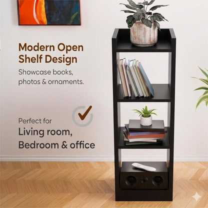 Spydercraft Modern Multi-Purpose Black Wooden Bookshelf / Storage Unit