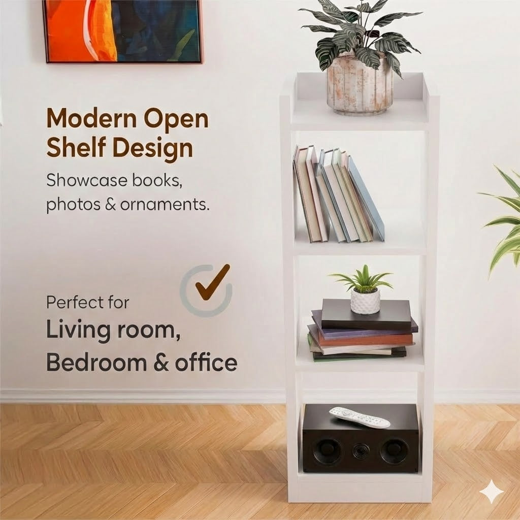 Spydercraft Modern Multi-Purpose White Wooden Bookshelf / Storage Unit