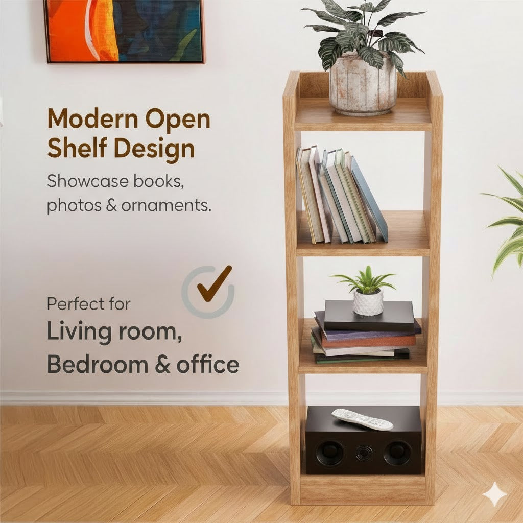 Spydercraft Modern Multi-Purpose Canyon Oak Wooden Bookshelf / Storage Unit