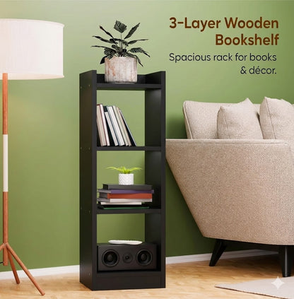 Spydercraft Modern Multi-Purpose Black Wooden Bookshelf / Storage Unit