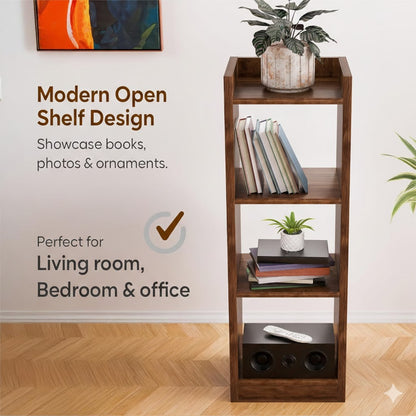 Spydercraft Modern Multi-Purpose Walnut Brown Wooden Bookshelf / Storage Unit
