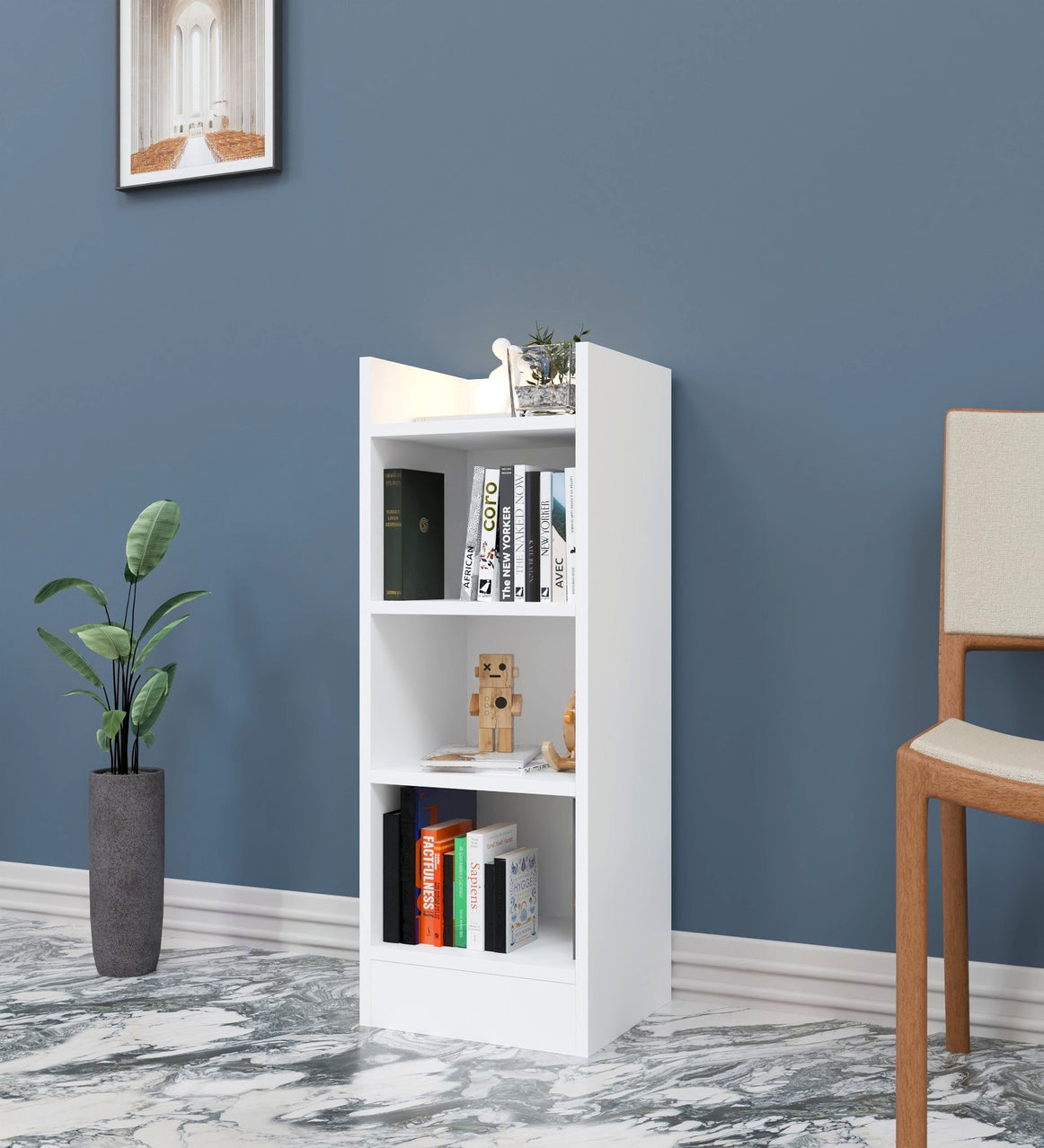 Spydercraft Matte Finish Rio Bookshelf| Modern Wooden Bookshelf | 4-Tier Open Storage Shelf for Home & Office| Color: White| Do- It-Yourself Product