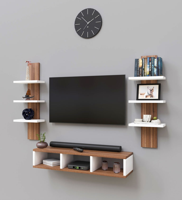 Spydercraft SP04 Matte Finish TV Unit | Elegant Noce Lyon and White Color | Do-It-Yourself Assembly for a Stylish Setup