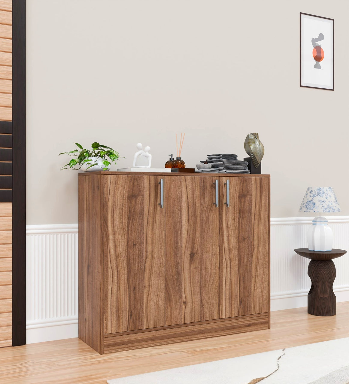 Spyder Craft Buffet Cabinet with Storage, Accent Storage Cabinet with Doors and Shelves, Sideboard Cabinet for Kitchen, Living Room, Color - Noce Loyen 3-Door Storage Cabinet, Size,1 Year Warranty Covered