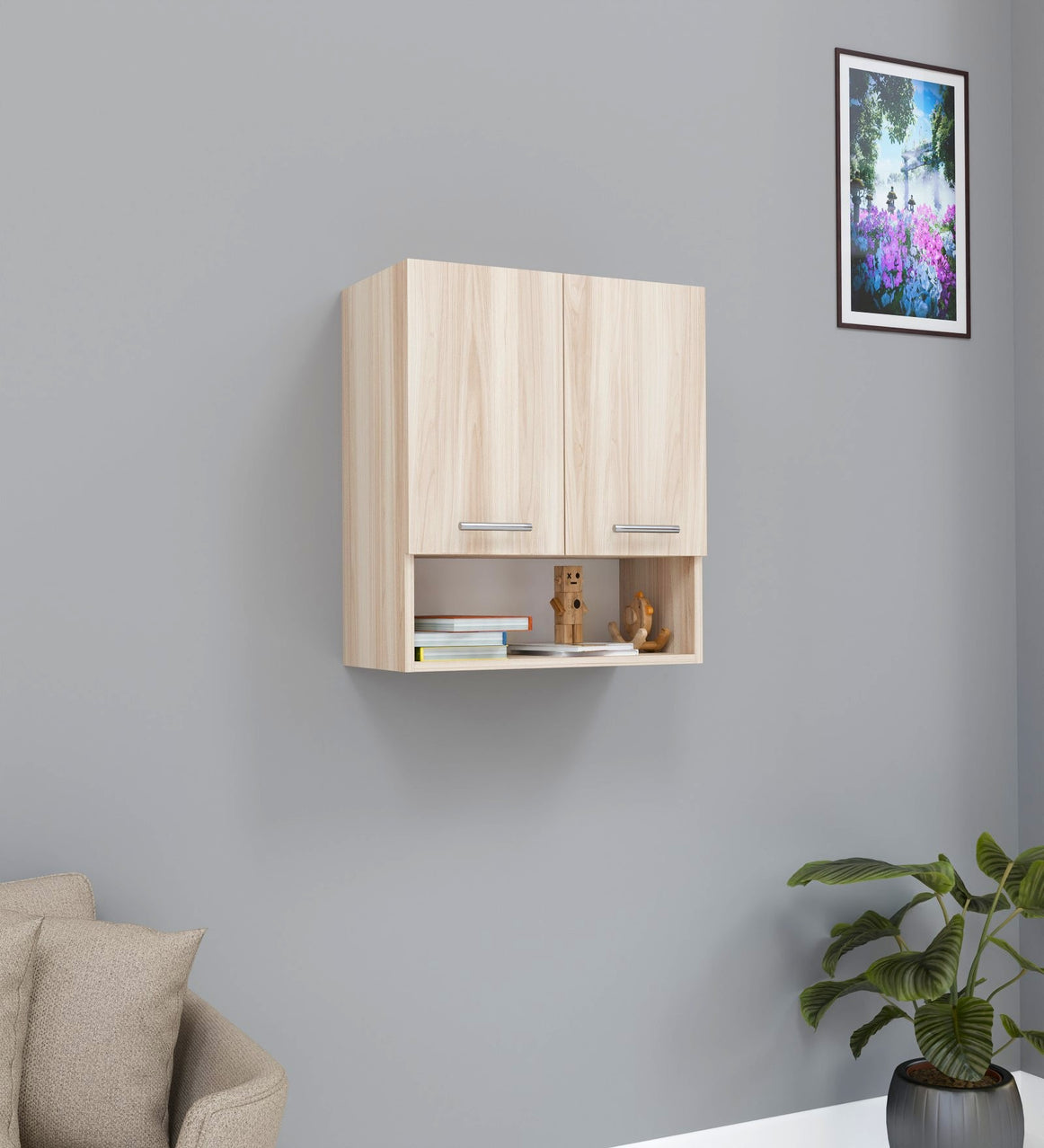Spyder Craft 2 Door Modern Kitchen Cabinet -Transform Your Space with Ample Storage, Chic Style & Easy Organization for Effortless Cooking||Color: Asian Walnut Light  (A1) Easy To Assemble -1 Year Warranty