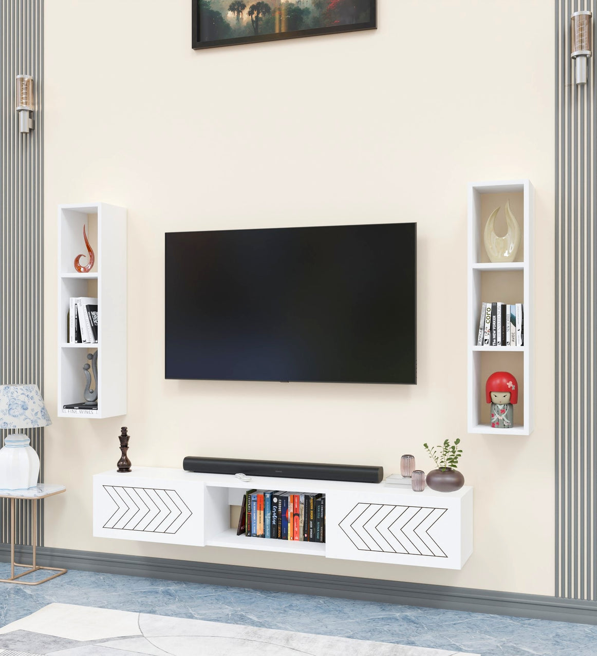 Spydercraft Matte Finish Florida TV Unit| Color: White| Do-It-Yourself Product