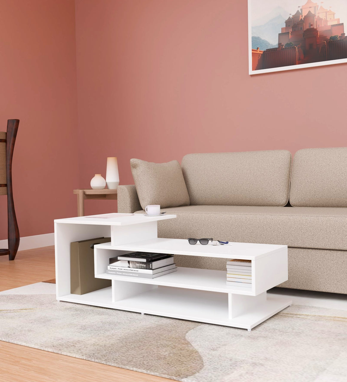Spydercraft Matte Finish Arbor Coffee Table| Color: White| Do- It-Yourself Product