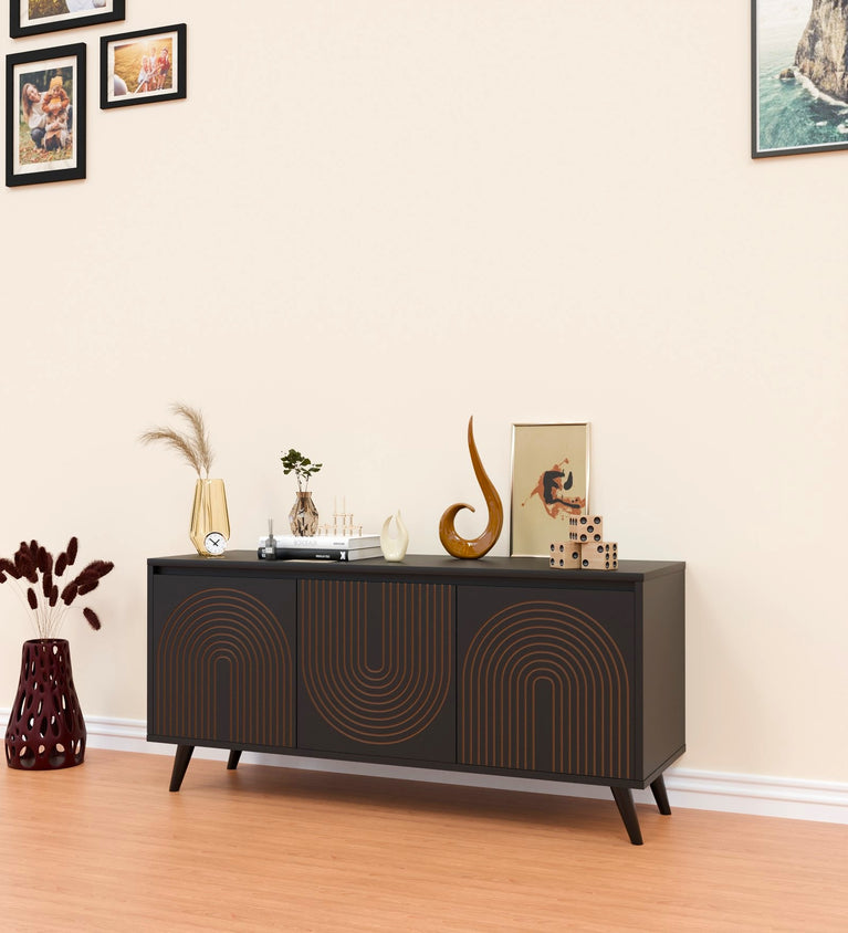 Spydercraft Matte Finish Skitty Console Table| Color: Black| Do- It- Yourself Product