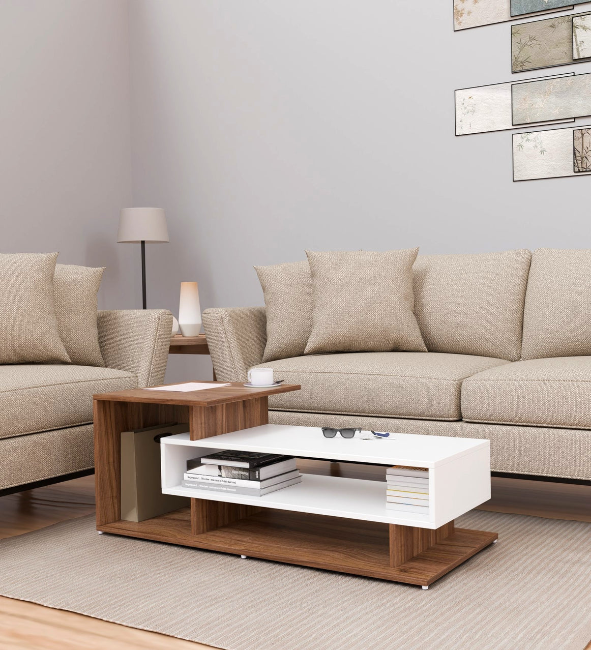 Spydercraft Matte Finish Arbor Coffee Table| Color: Noce Lyon and White| Do- It-Yourself Product