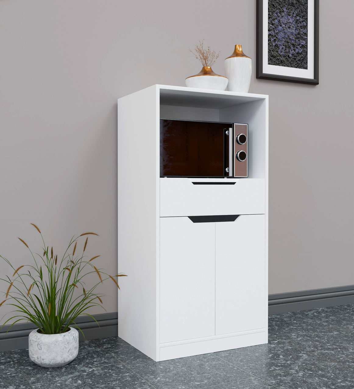 Spydercraft Matte Finish Crustle Floor Mounted Cabinet| Color: White| Do-It-Yourself Product