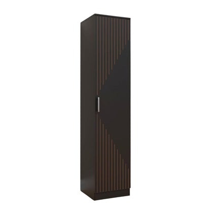 Spydercraft Single Door Fraser Wardrobe | Sleek Matte Finish | Space-Saving Storage Unit (180 cm Height)| Color: Black
