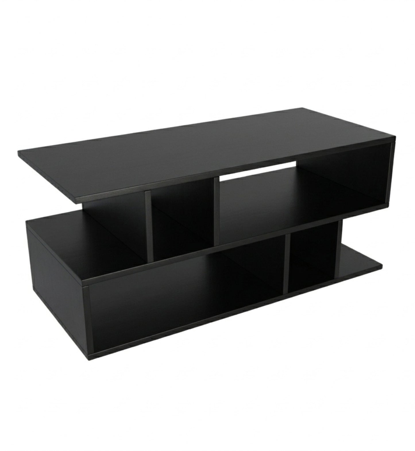 Spydercraft Zig Zag Bedside Table with Open Shelves | Modern Wooden Nightstand for Bedroom & Living Room | Engineered Wood Side Table
