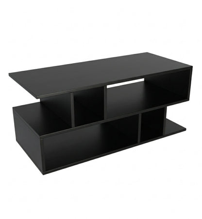 Spydercraft Zig Zag Bedside Table with Open Shelves | Modern Wooden Nightstand for Bedroom & Living Room | Engineered Wood Side Table