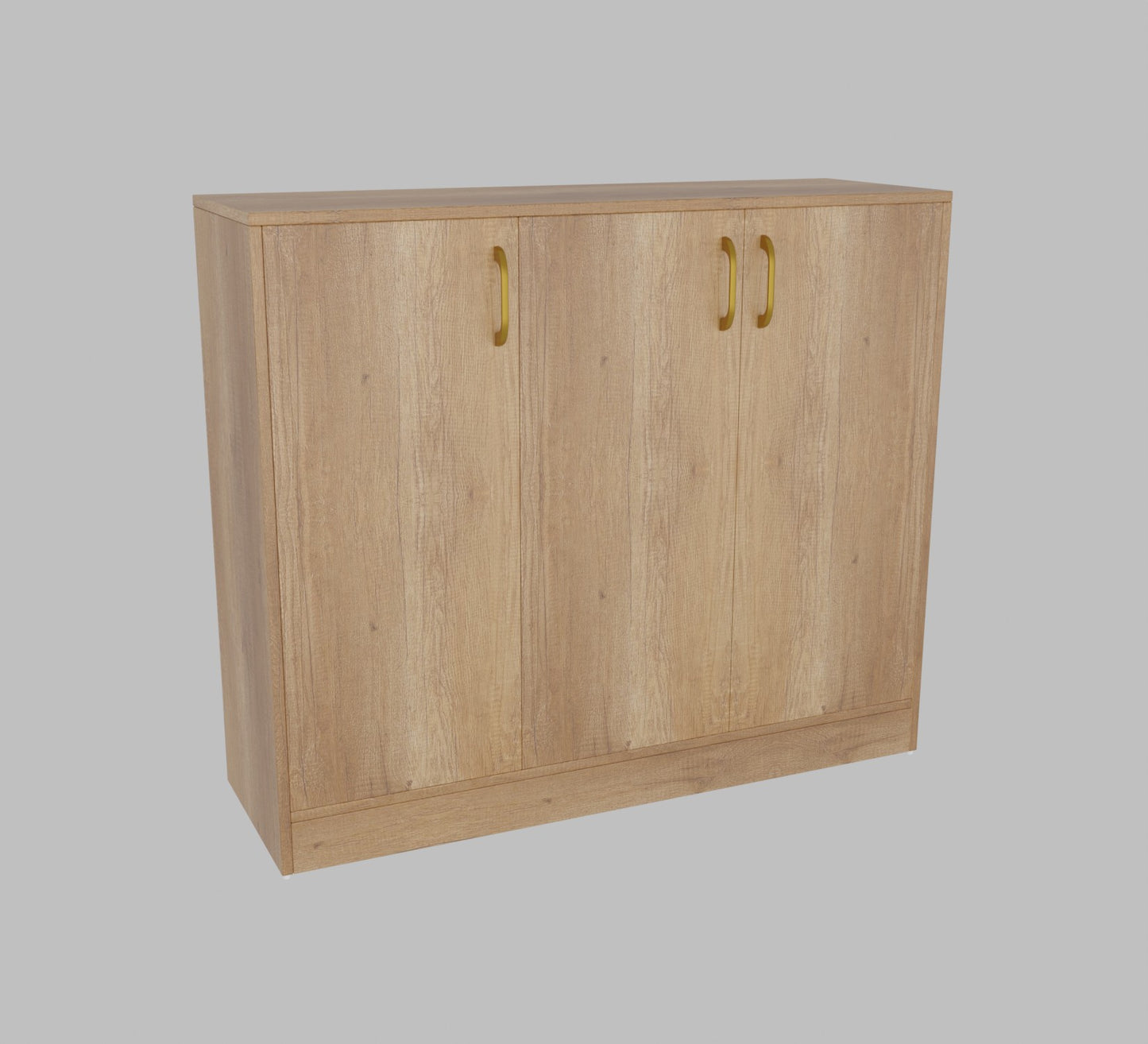 Spydercraft Accent Modern Storage Cabinet with Matte Finish and Premium Metal Handles| Color: Canyon Oak| Multipurpose Cabinet