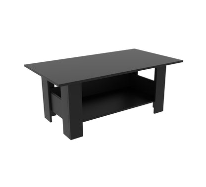 Spyder Craft Gabrial Modern Wooden Coffee Table with Storage| Coffee Table for Living Room Engineered Wood Coffee Table (Modern,Black)