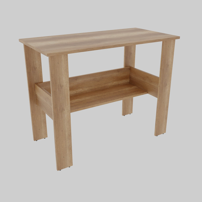 SPYDER CRAFT Genesis Engineered Wood Study Table with Storage Shelf in Canyon Oak Finish | Modern Computer Desk for Home & Office